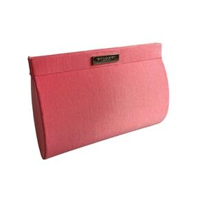 Bvlgari Parfums Clutch Bag Coral Pink Satin Gold Logo